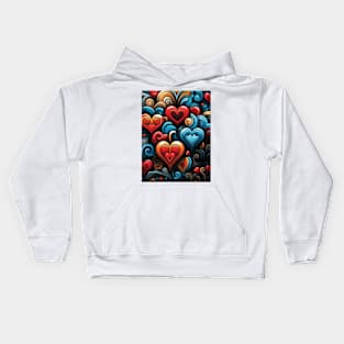 Hearts Aflame, Valentine's Day Kids Hoodie